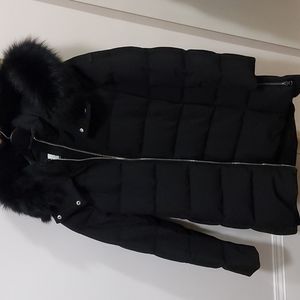 Derek Lam down coat with hood and real fur.